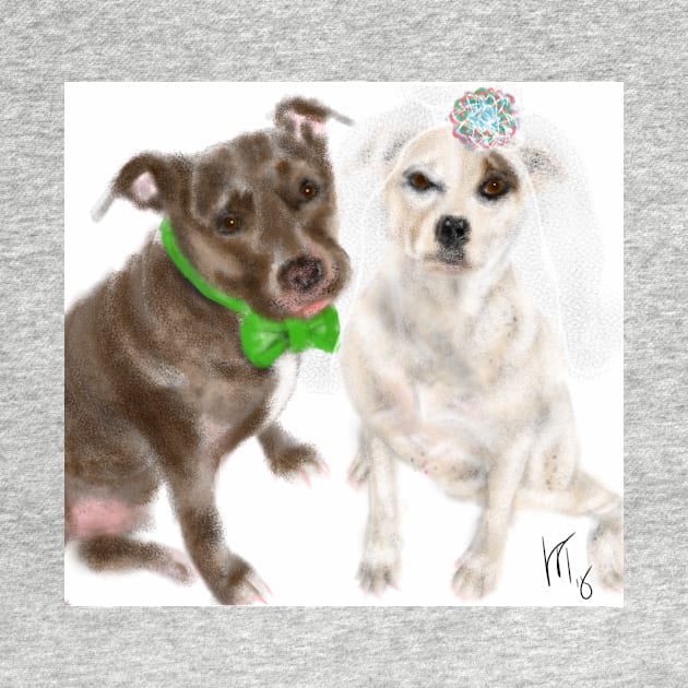 Bride and Groom Dog Wedding by LITDigitalArt